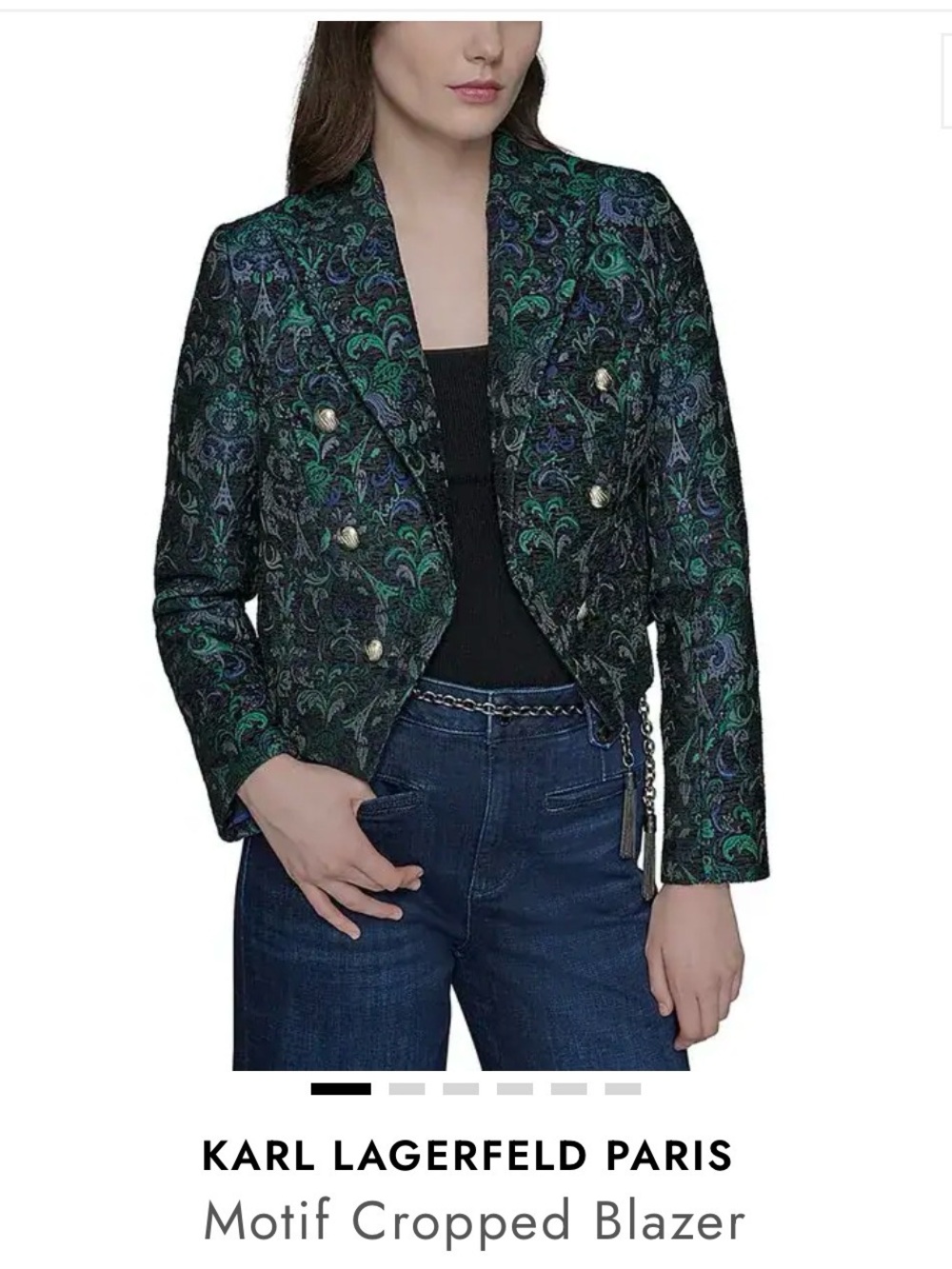 Karl Lagerfeld Cropped Motif Blazer